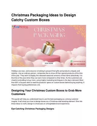 Christmas Packaging Ideas to Design Catchy Custom Boxes