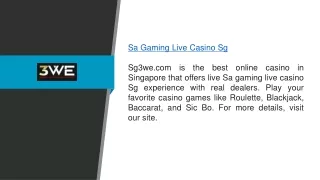 Sa Gaming Live Casino Sg Sg3we.com