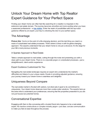 Home with Top Realtor Expert Guidance for Your Perfect Space