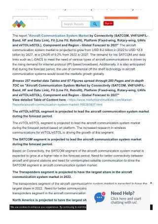 Navigating the Future_ Trends and Technologies in Aircraft Communication Systems Market