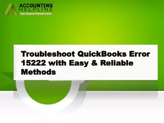 Simple Step By Step Guide To Resolve QuickBooks Error 15222