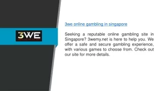 3we Online Gambling In Singapore 3wemy.net