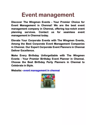 Event management