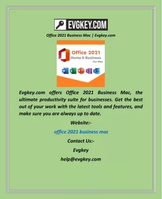 Office 2021 Business Mac  Evgkey