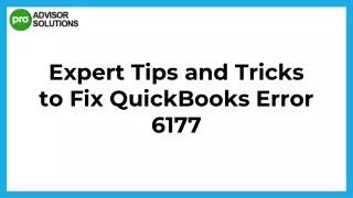 Best Way To Rectify QuickBooks Error 6177