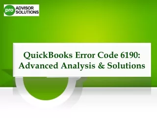 Technical Solutions For QuickBooks Error Code 6190