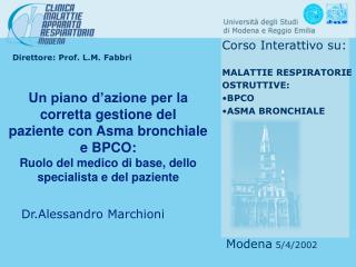 Direttore: Prof. L.M. Fabbri