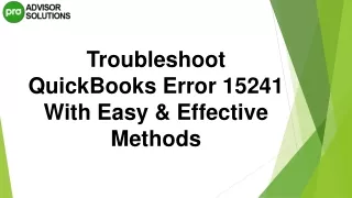 Easy Way To Fix QuickBooks Error 15241