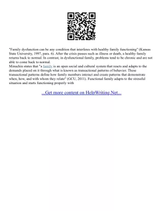 Dysfunctional Family Essay