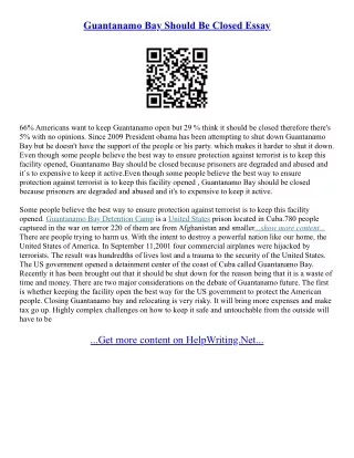 Guantanamo Bay Essay