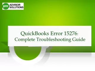 Easy Ways To  Troubleshoot QuickBooks Error 15276