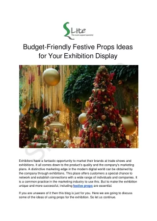 Budget Friendly Festive Props Ideas for Your Exhibition Display