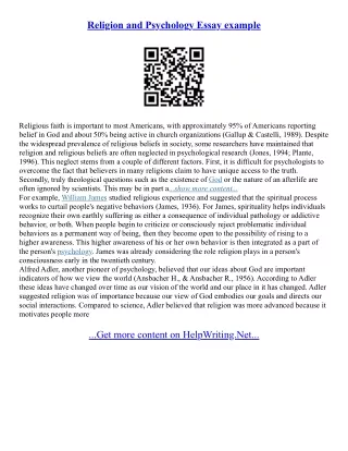 Good Psychology Essay Topics