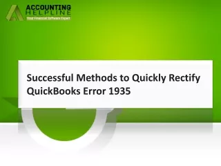 An Easy Way To Quickly Resolve QuickBooks error 1935