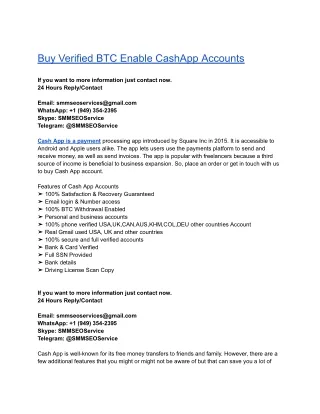 Buy Verified  Cash App Accounts - 100% BTC Enable