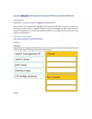 Get Free Success 500-220 Exam Question Answers PDF for Guaranteed Results