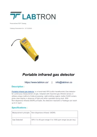 Portable infrared gas detector