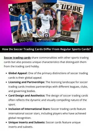 How Do Soccer Trading Cards Differ From Regular Sports Cards