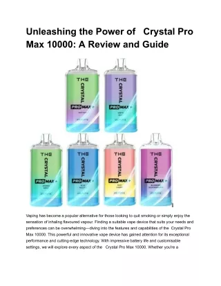 Unleashing the Power of   Crystal Pro Max 10000_ A Review and Guide