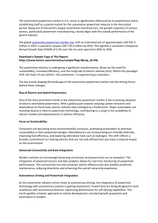 Automotive Powertrain Market Size, Share And Global Forecast 2022-2032