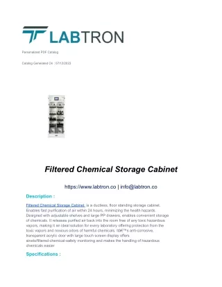 Filtered Chemical Storage Cabinet