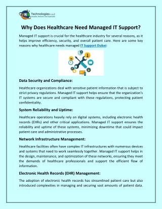Why Does Healthcare Need Managed IT Support?