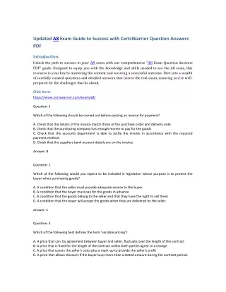 Updated A8 Exam Guide to Success with CertsWarrior Question Answers PDF