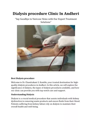 Dialysis procedure Clinic In Andheri