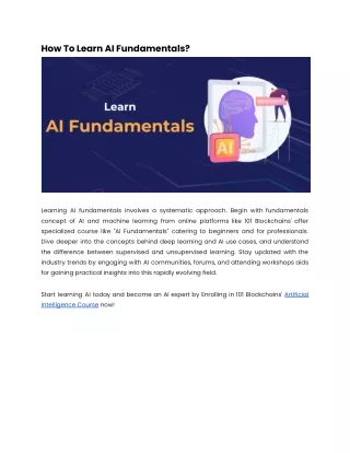 How To Learn AI Fundamentals_