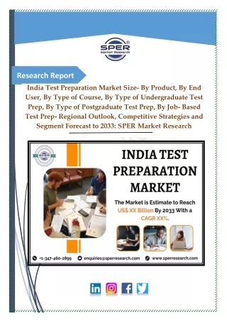 India Test Preparation Market Growth and Outlook till 2033: SPER Market Research
