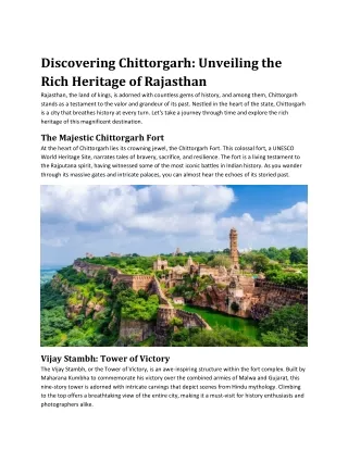 Discovering Chittorgarh