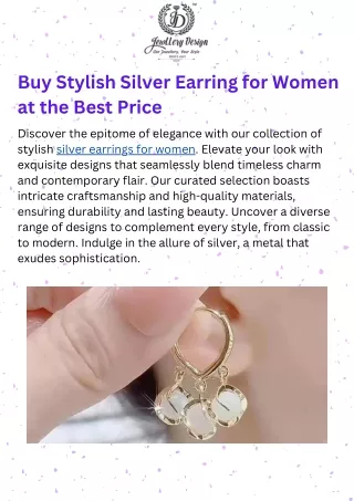 Buy Stylish Silver Earring for Woman at the Best Price | Jewllerydesign