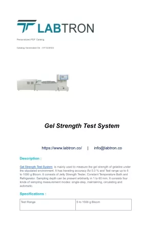 Gel Strength Test System