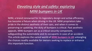 Elevating style and safety exploring MINI bumpers in UK