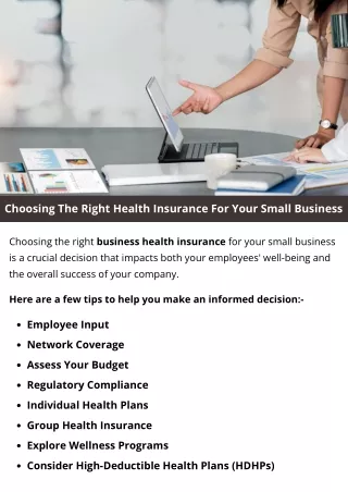 Choosing The Right Health Insurance For Your Small Business