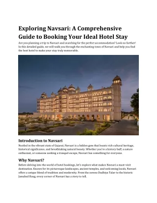 Exploring Navsari