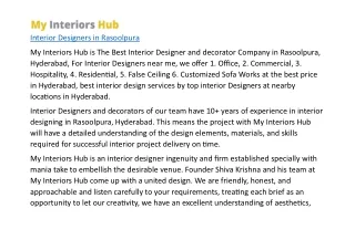 Interior Designers in Rasoolpura