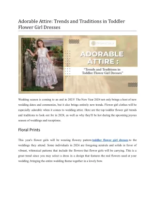 Adorable Attire_ Trends and Traditions in Toddler Flower Girl Dresses.docx