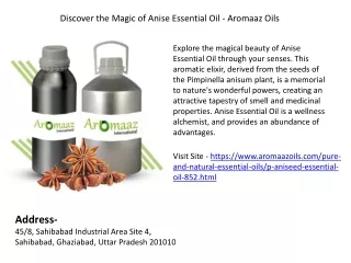 Discover the Magic of Anise Essential Oil - Aromaaz Oils