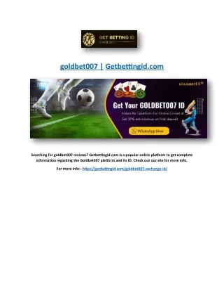 goldbet007 | Getbettingid.com