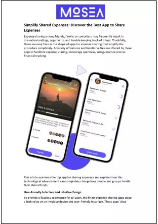 Simplify Shared Finances: Exploring the Benefits of an App to Share Expenses