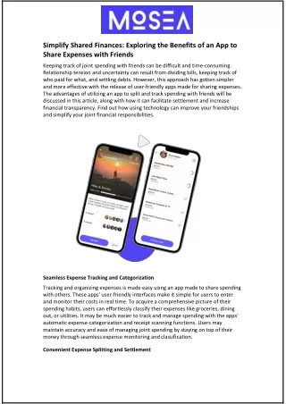 Simplify Shared Finances: Exploring the Benefits of an App to Share Expenses