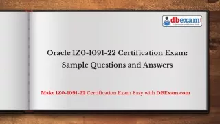 Oracle 1Z0-1091-22 Certification Exam: Sample Questions and Answers
