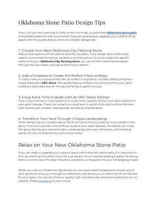 2023 - Oklahoma Stone Patio Design Tips