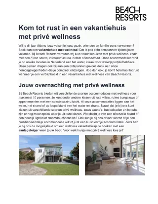 Vakantiehuis met wellness