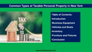 Common Types of Taxable Personal Property in New York