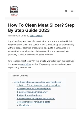 how to clean meat slicer