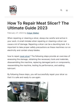 how to repair meat slicer