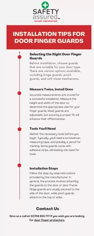 Installation tips for door finger guards