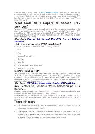 IPTV Premium – The Best IPTV Service Worldwide
